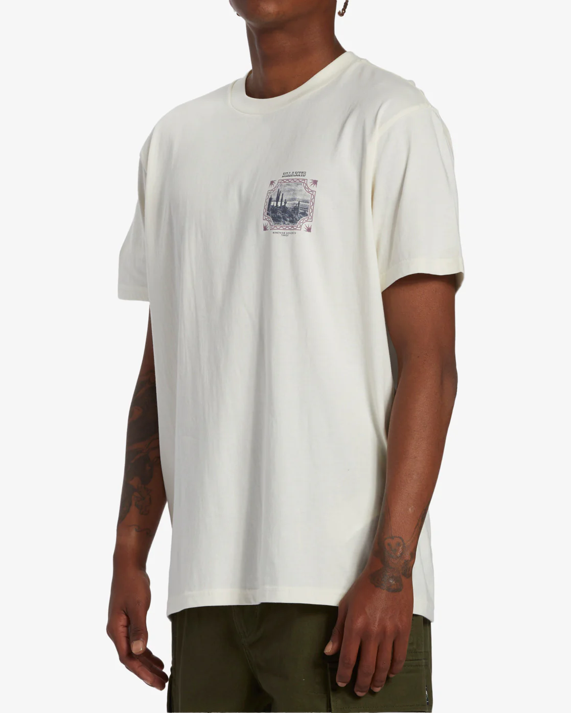 Billabong Crossed Up Short Sleeve T-Shirt - Off White -Biliabong Outlet