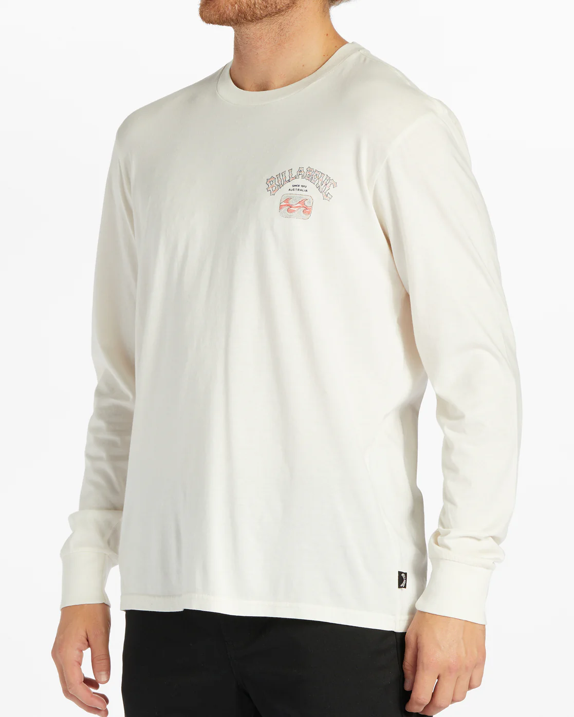 Billabong Theme Arch Long Sleeve Wave Washed T-Shirt - Off White -Biliabong Outlet
