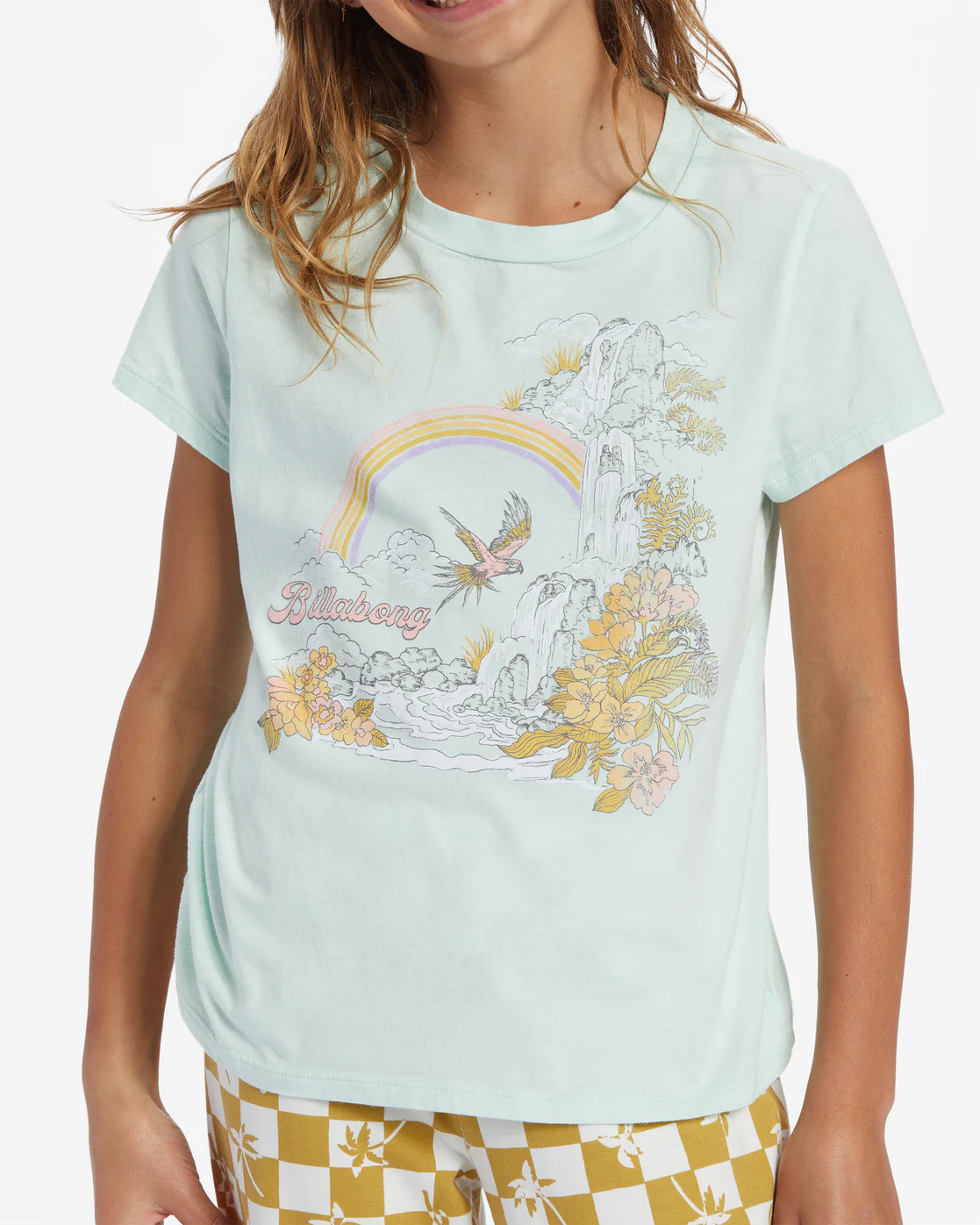 Billabong Girls Flock To Paradise T-Shirt - Sweet Mint -Biliabong Outlet