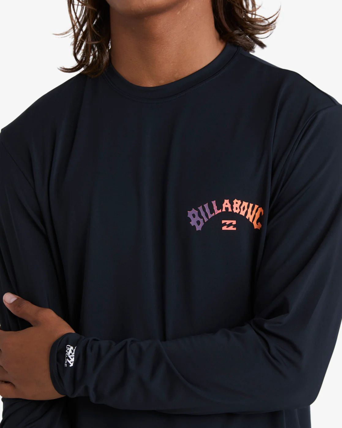 Billabong Arch Fill Loose Fit Long Sleeve Surf Tee - Black -Biliabong Outlet
