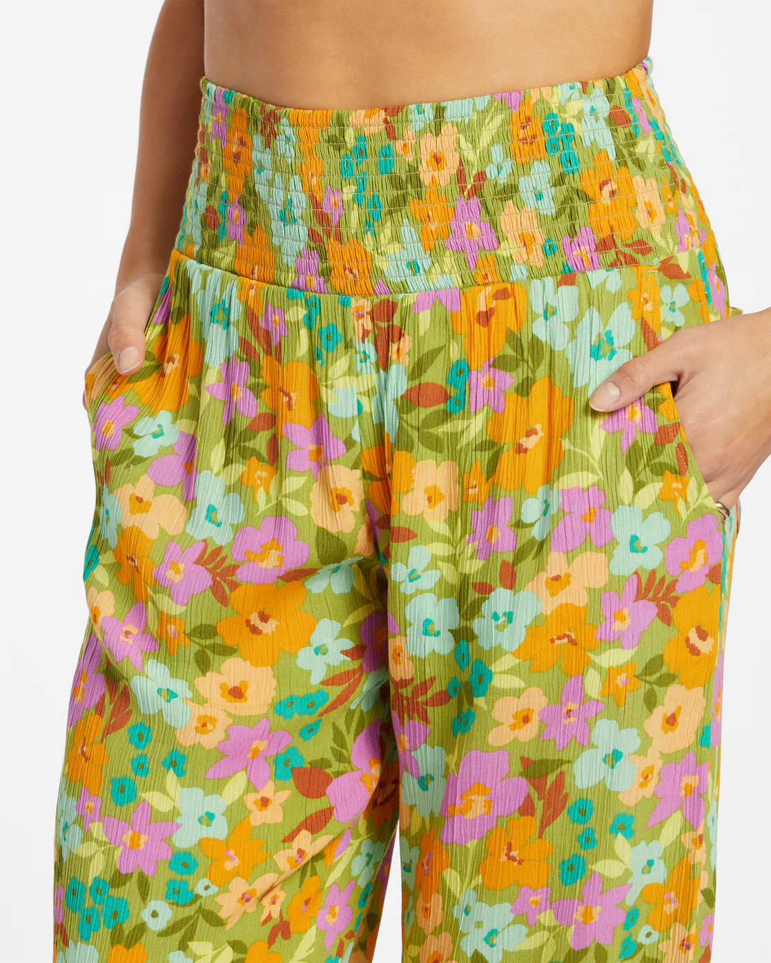 Billabong New Waves 2 Wide-Leg Pants - Palm Green -Biliabong Outlet