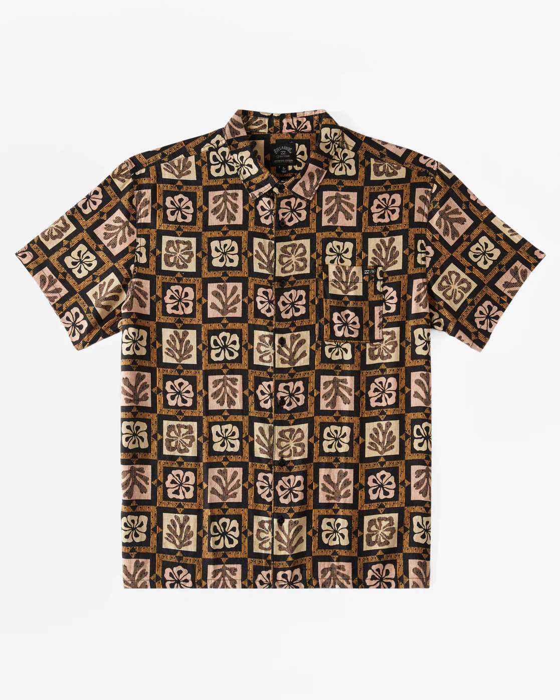 Billabong Tiki Reef Hemp Short Sleeve Woven Shirt - Tiki -Biliabong Outlet