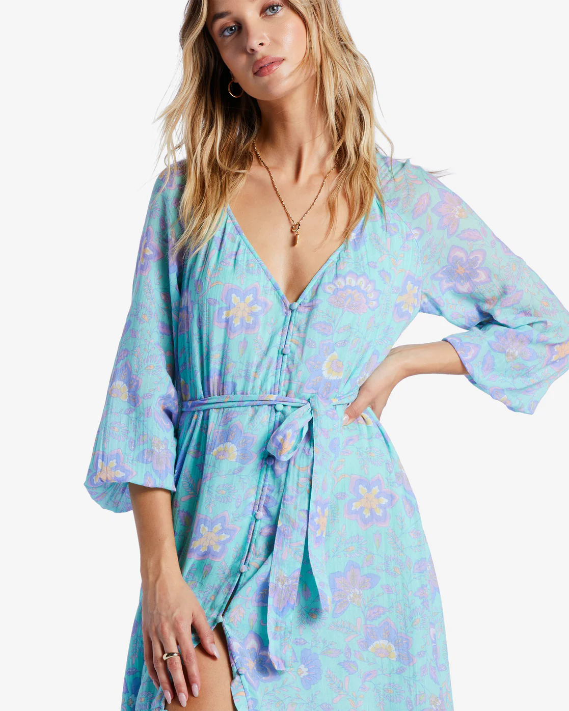 Billabong Daring Heart Maxi Dress - Tropical Blue -Biliabong Outlet