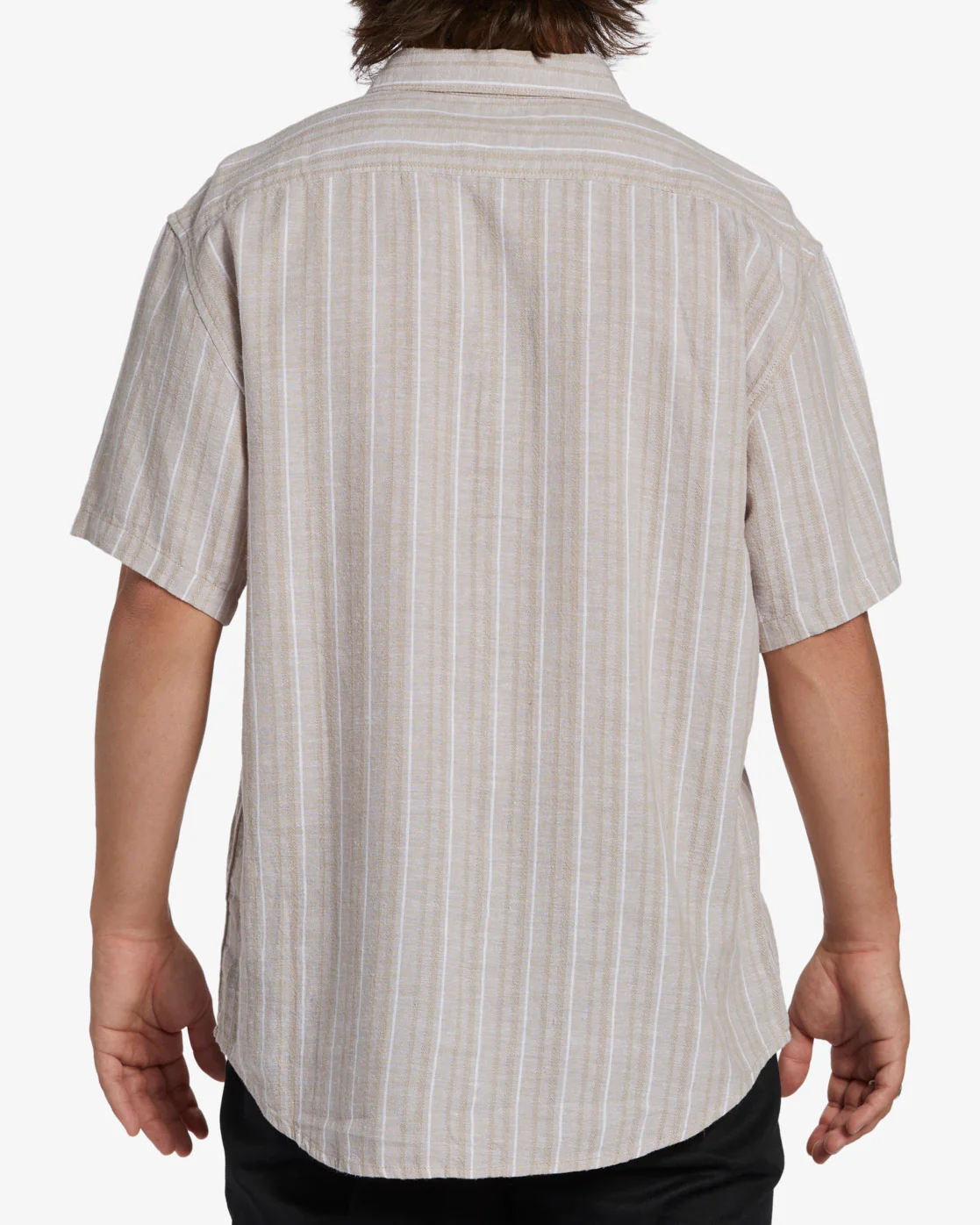 Billabong All Day Stripe Short Sleeve Woven Shirt - Stone -Biliabong Outlet