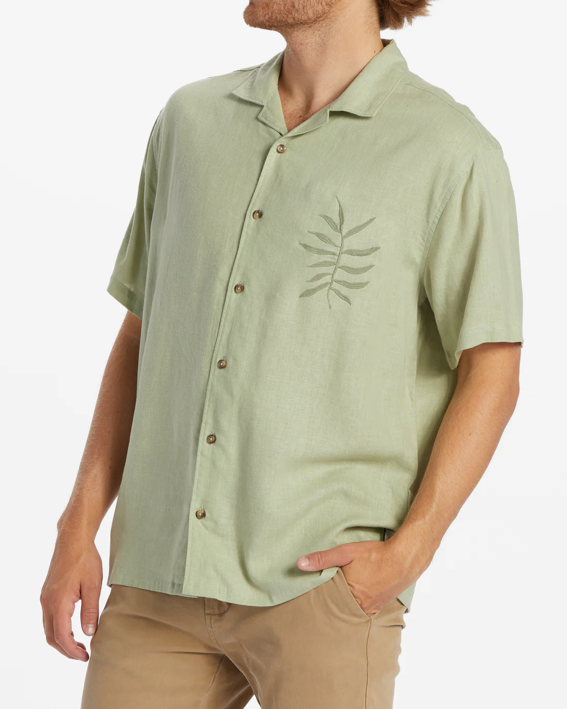 Billabong Sundays Vacay Short Sleeve Shirt - Light Sage -Biliabong Outlet