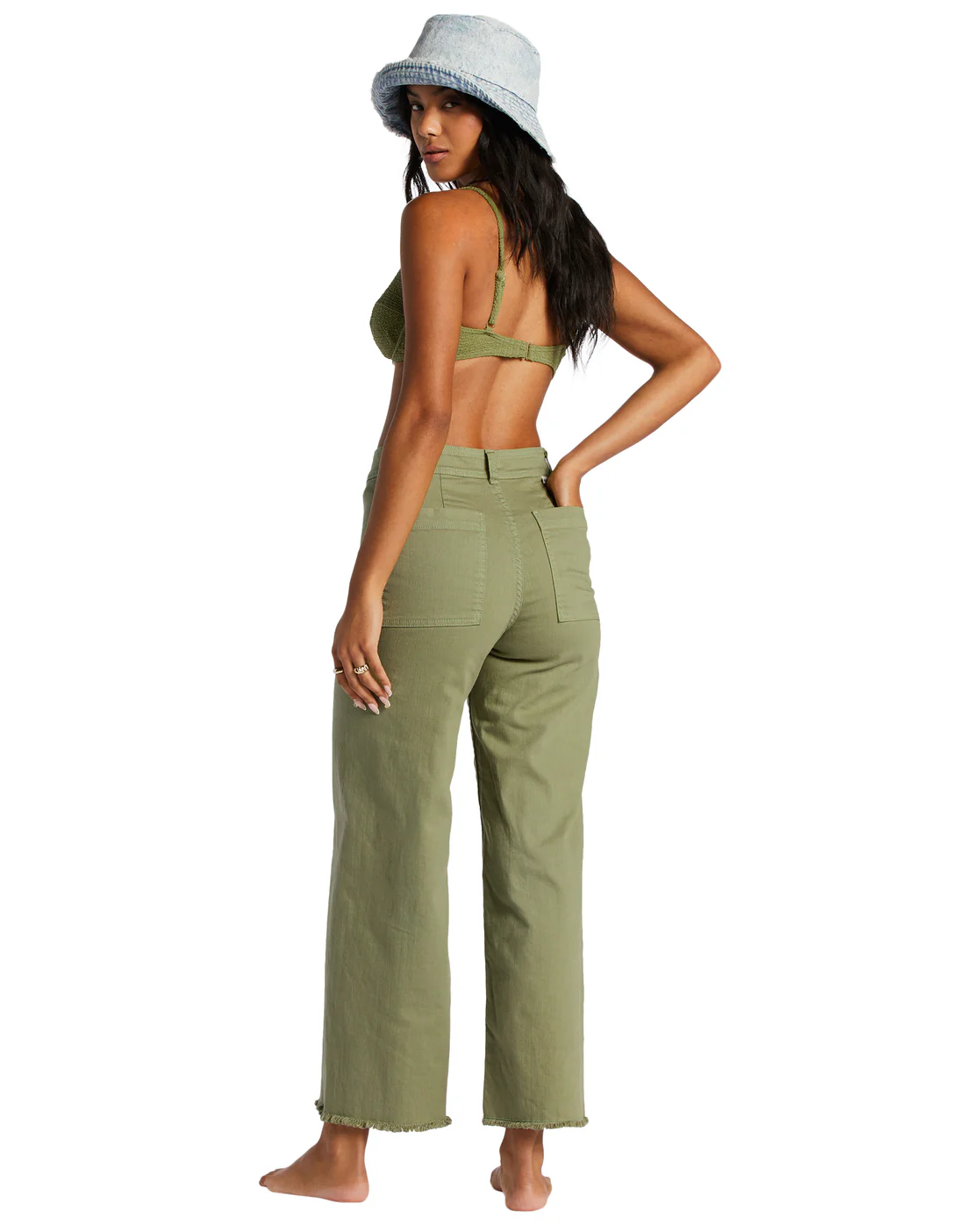 Billabong Free Fall High-Waist Pants - Green Eyes -Biliabong Outlet