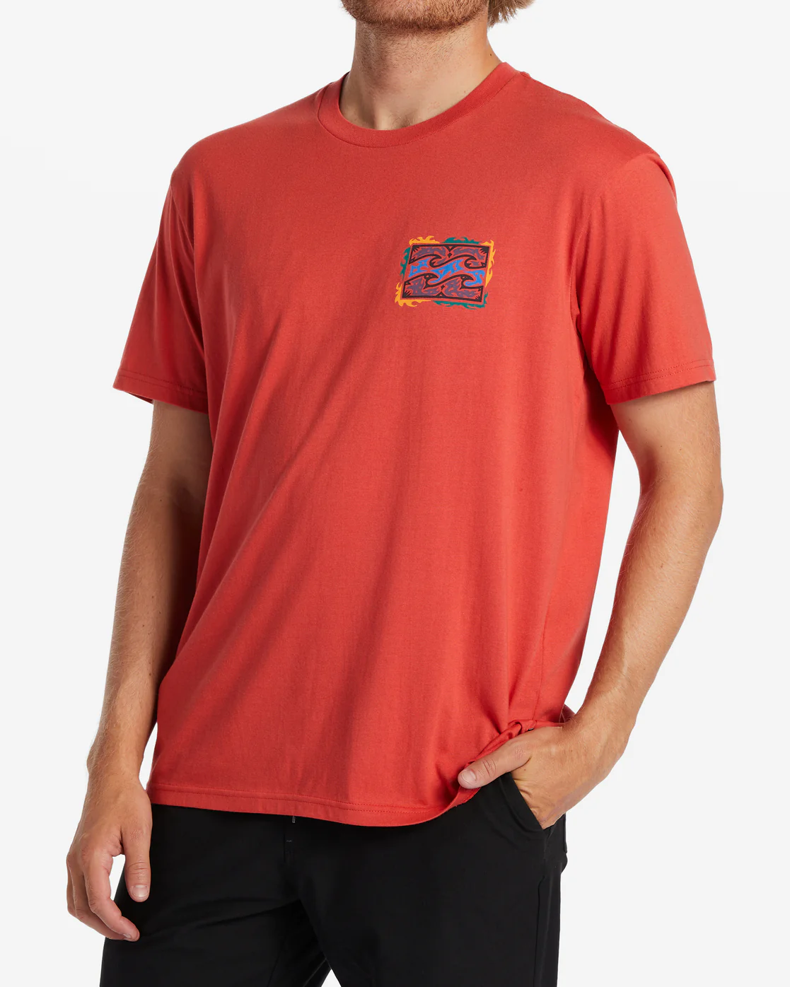 Billabong Crayon Wave T-Shirt - Coral -Biliabong Outlet