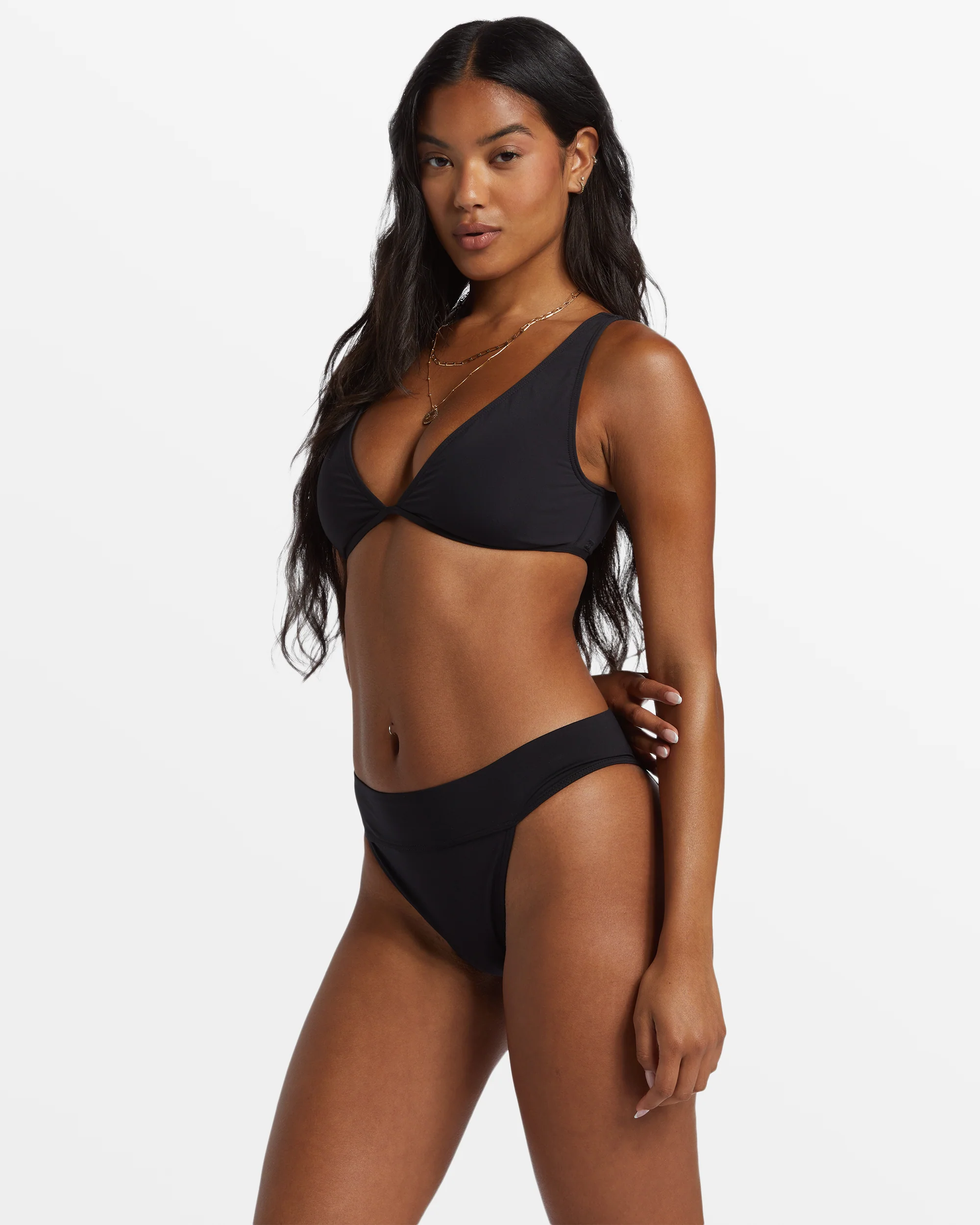 Billabong Sol Searcher Ava Tank Bikini Top - Black Pebble -Biliabong Outlet