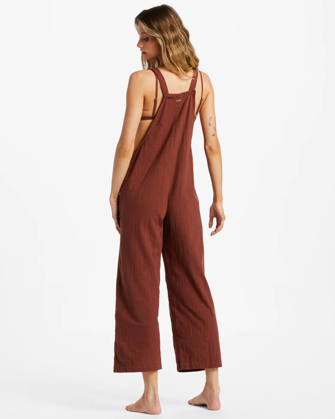Billabong Pacific Time Strappy Jumpsuit - Mocha -Biliabong Outlet