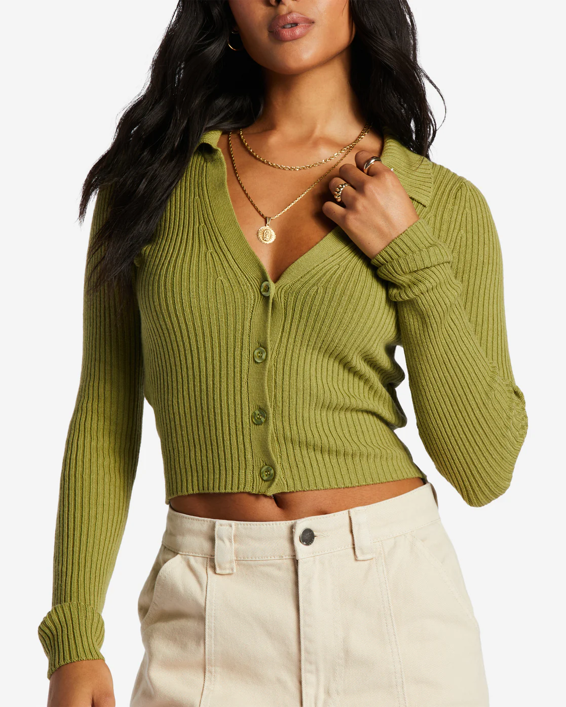 Billabong In Time Cardi Cardigan - Green Eyes -Biliabong Outlet