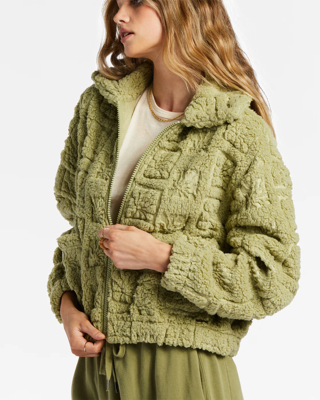 Billabong Cozy All Day Crew Neck Sweatshirt - Avocado -Biliabong Outlet