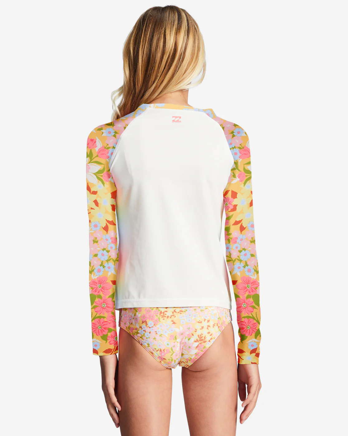 Billabong Girls 4-16 Spring Daydream Long Sleeve Rashguard Two-Piece Swim Set - Golden Peach -Biliabong Outlet