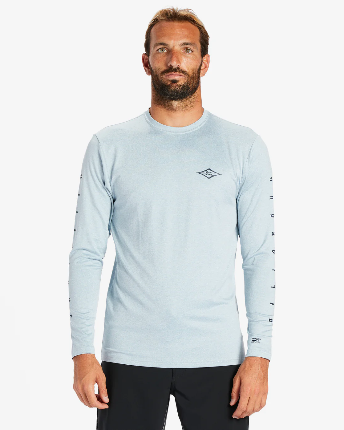 Billabong Unity Long Sleeve UPF 50 Surf T-Shirt - Smoke Blue Heather -Biliabong Outlet