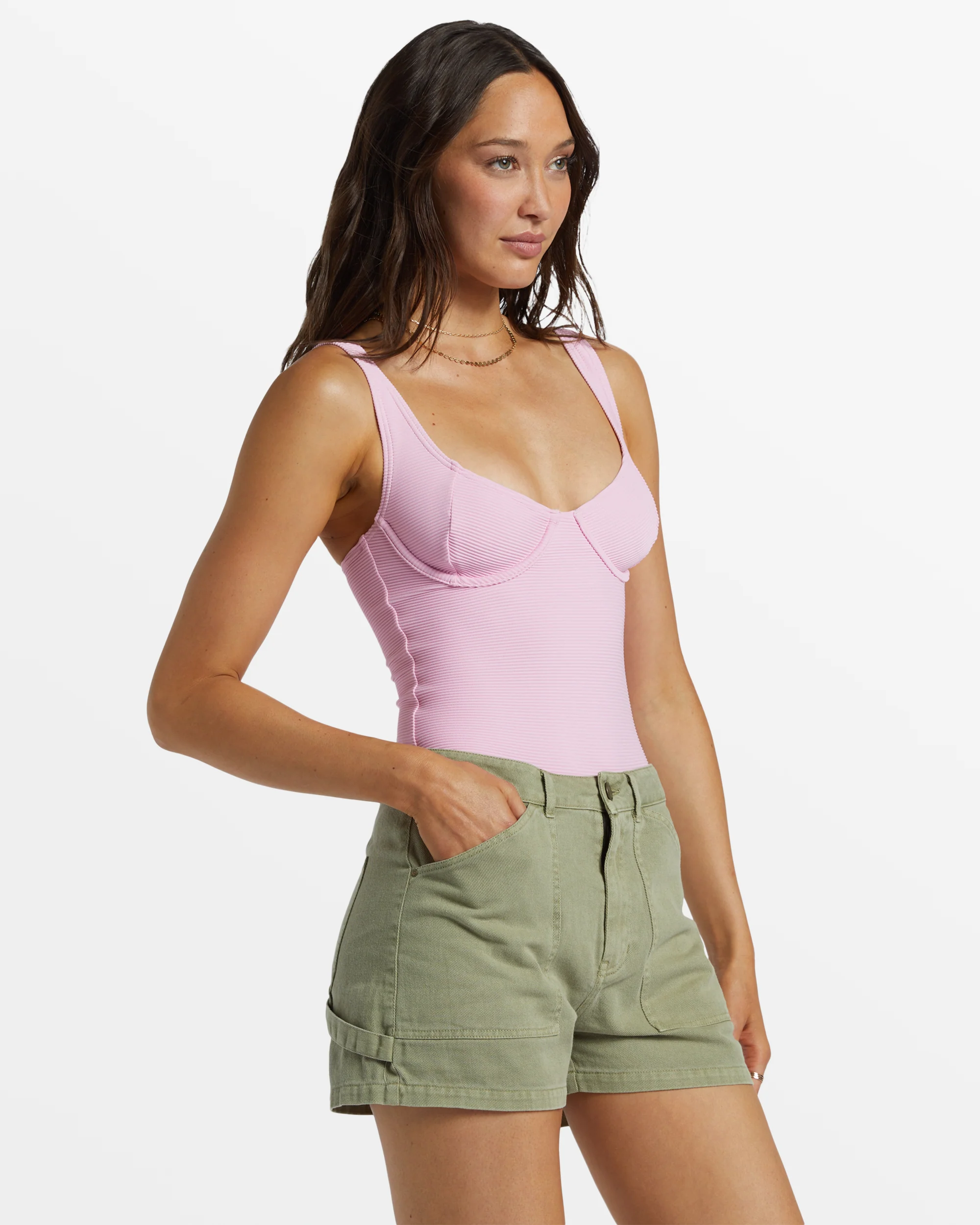 Billabong Leia Denim Shorts - Army -Biliabong Outlet
