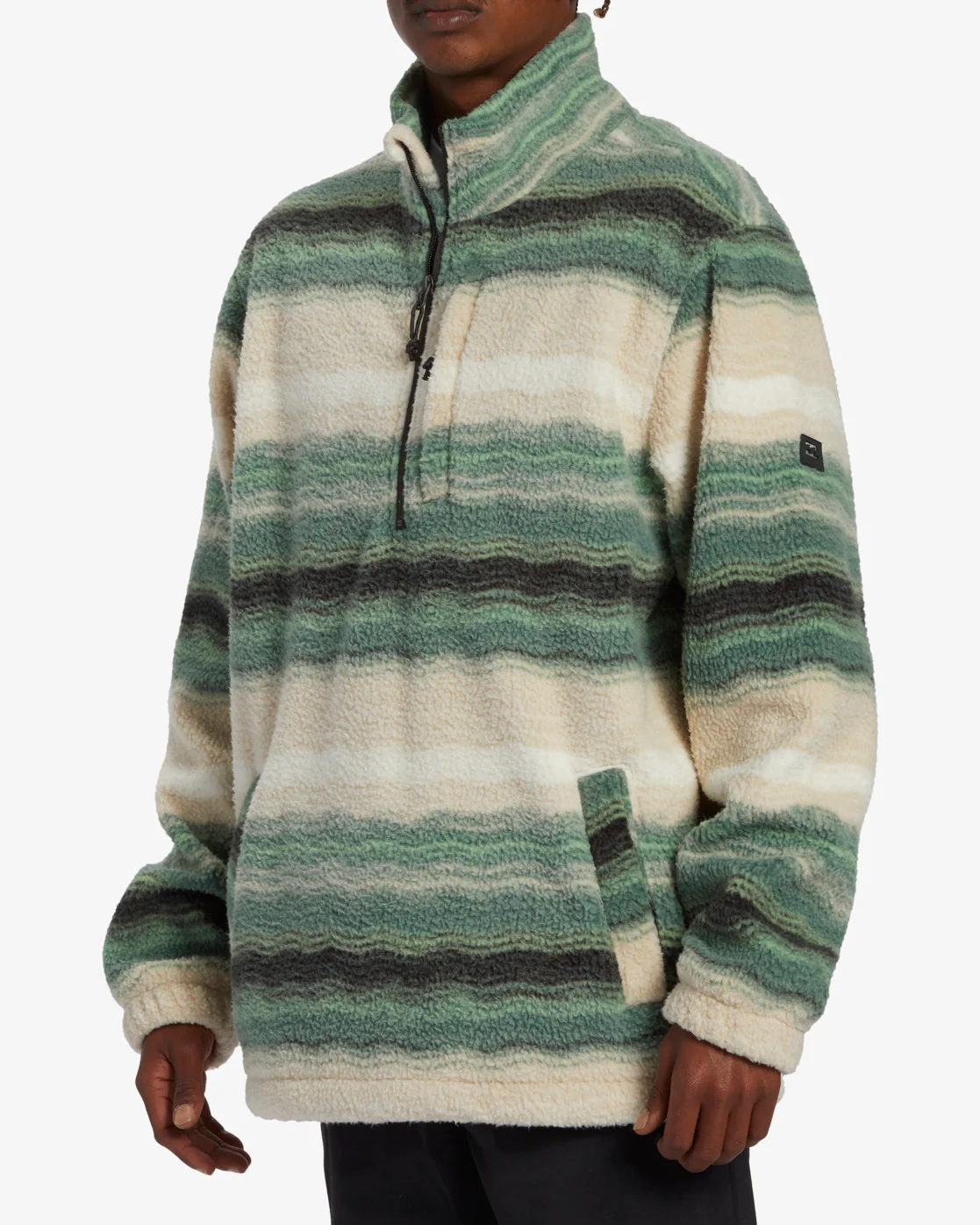Billabong Boundary Half-Zip Mock Neck Fleece - Matcha -Biliabong Outlet