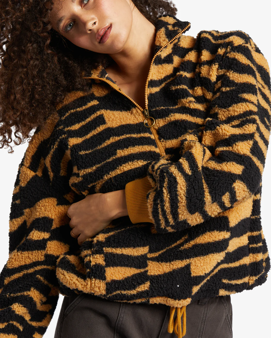 Billabong Time Off Half-Zip Fleece Pullover - Cosmic Khaki -Biliabong Outlet