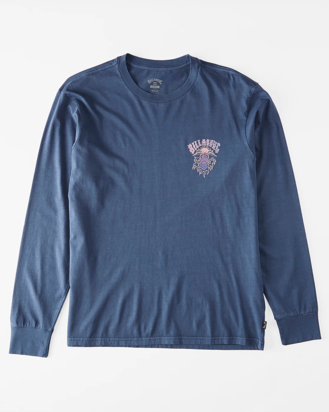 Billabong Theme Arch Long Sleeve Wave Washed T-Shirt - Dark Blue -Biliabong Outlet