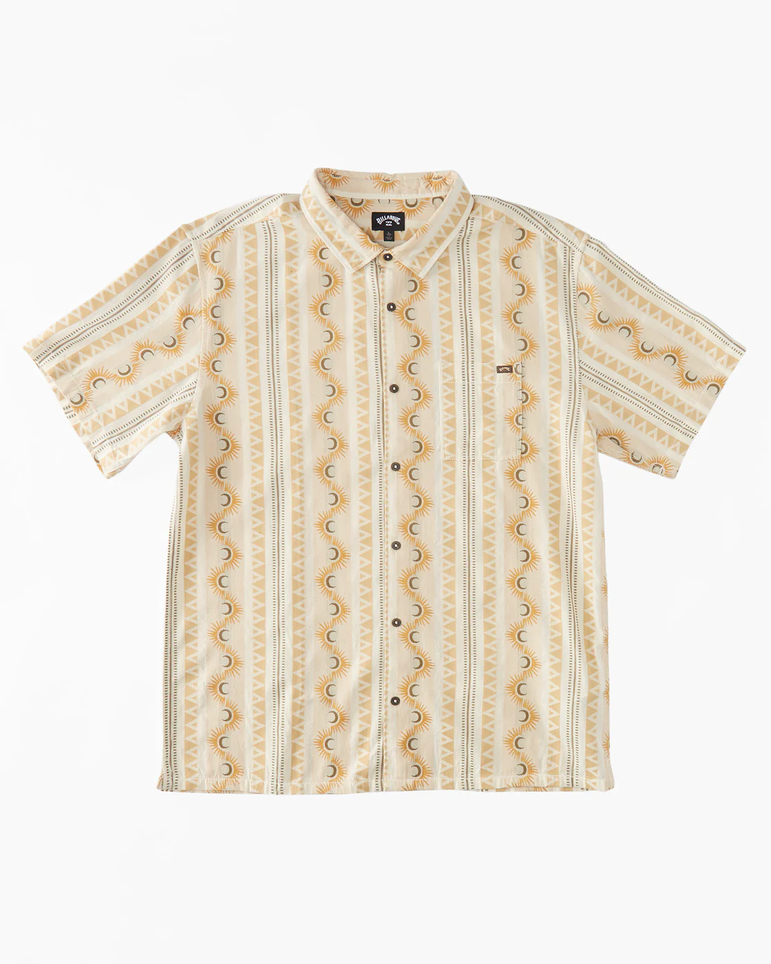 Billabong Sundays Jacquard Short Sleeve Shirt - Stone -Biliabong Outlet