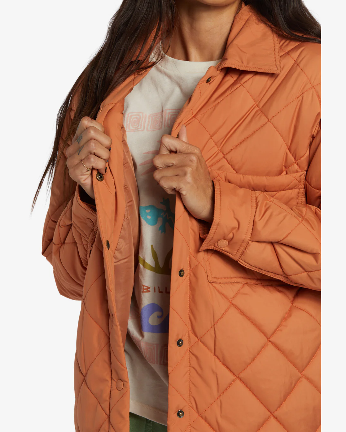 Billabong Transport Shacket Snap Front Overshirt - Sunburnt -Biliabong Outlet