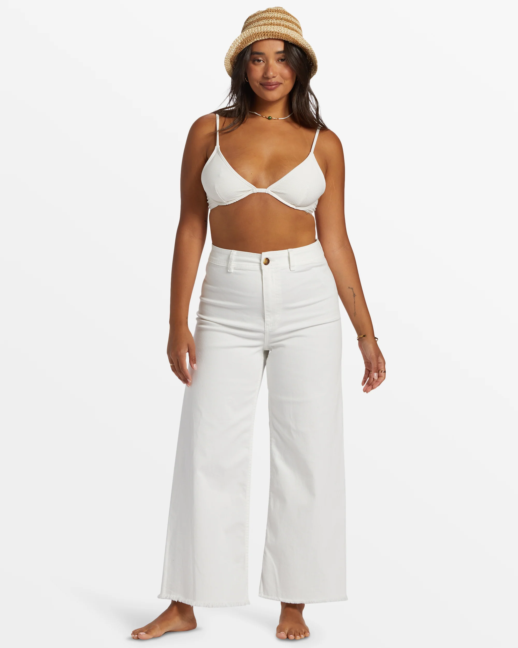 Billabong Free Fall High-Waist Pants - Salt Crystal 1 -Biliabong Outlet