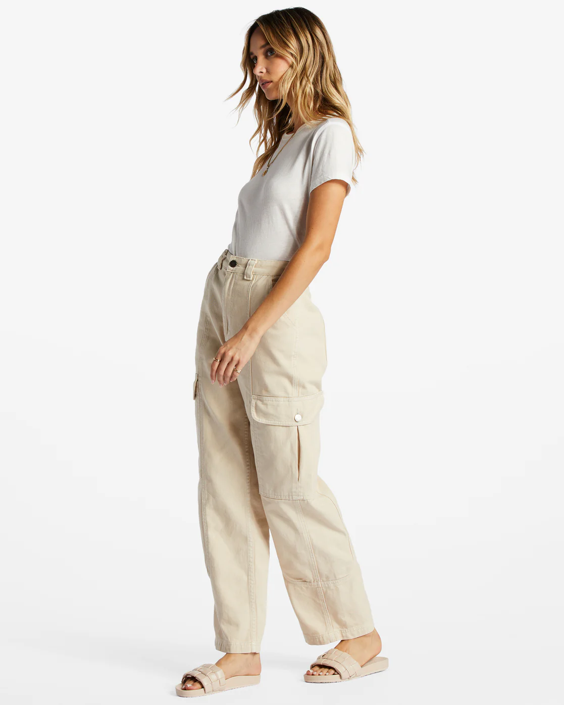 Billabong Wall To Wall Denim Cargo Pants - Antique White 1 -Biliabong Outlet