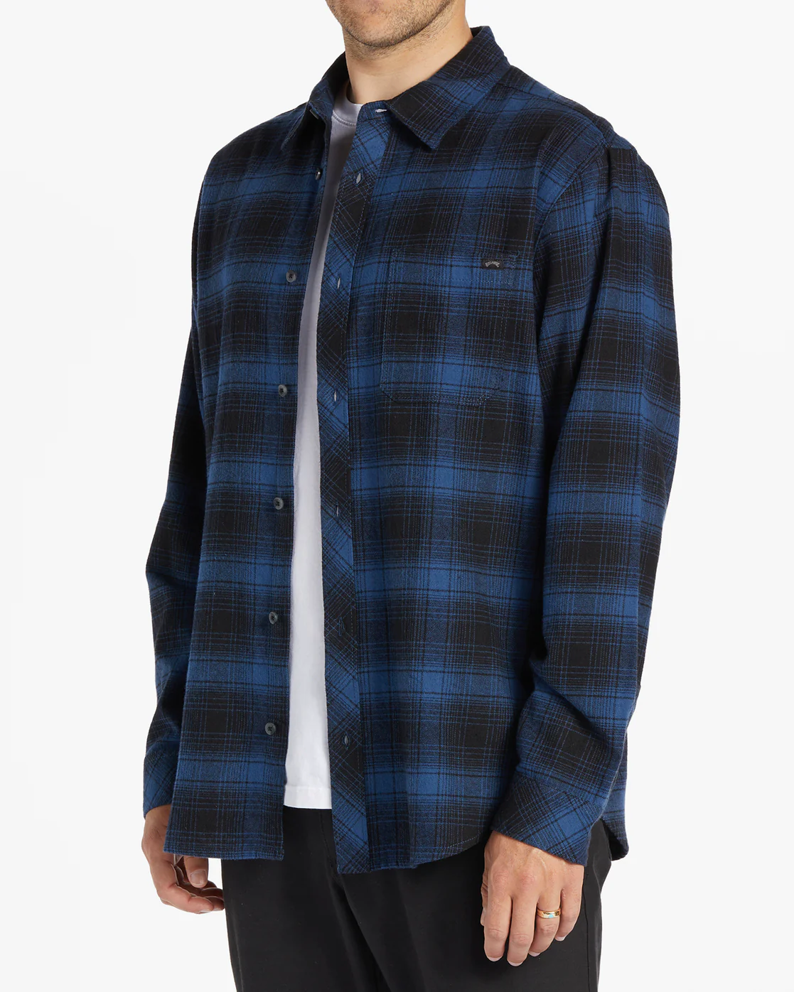 Billabong Coastline Flannel Long Sleeve Shirt - Blue -Biliabong Outlet