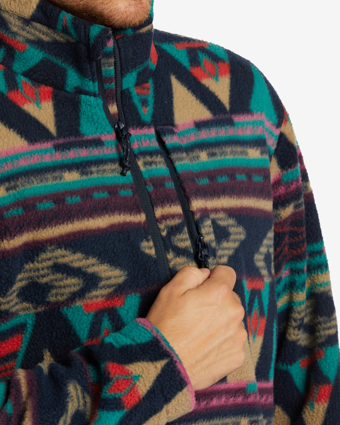 Billabong Boundary Half-Zip Mock Neck Fleece - Navy -Biliabong Outlet