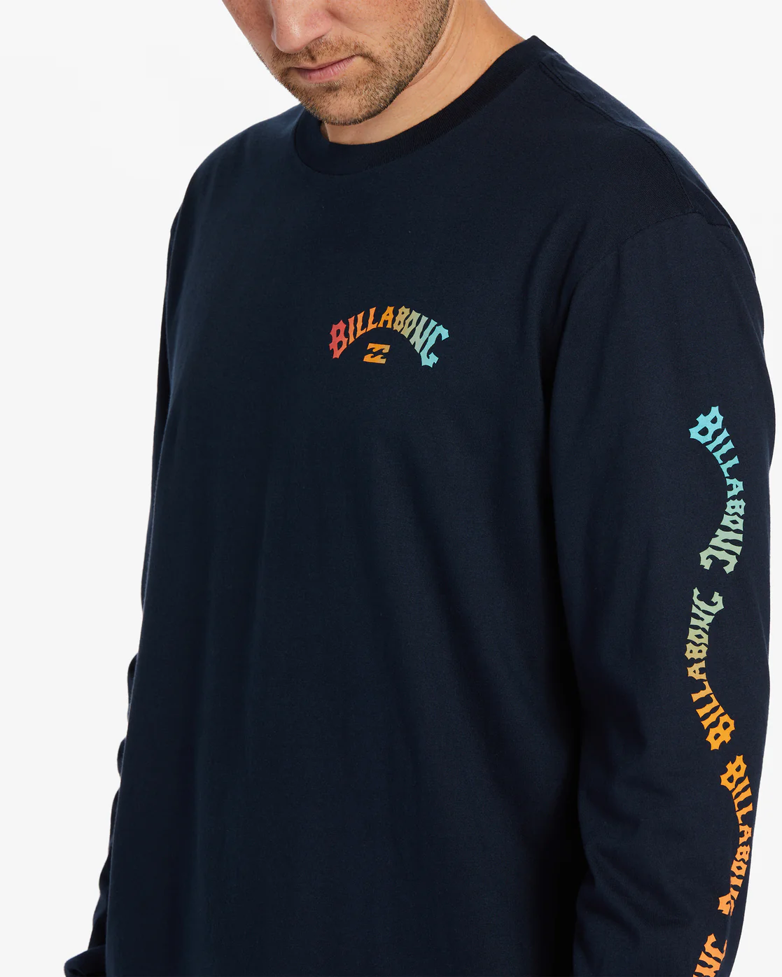 Billabong Snaking Arches Long Sleeve T-Shirt - Navy -Biliabong Outlet