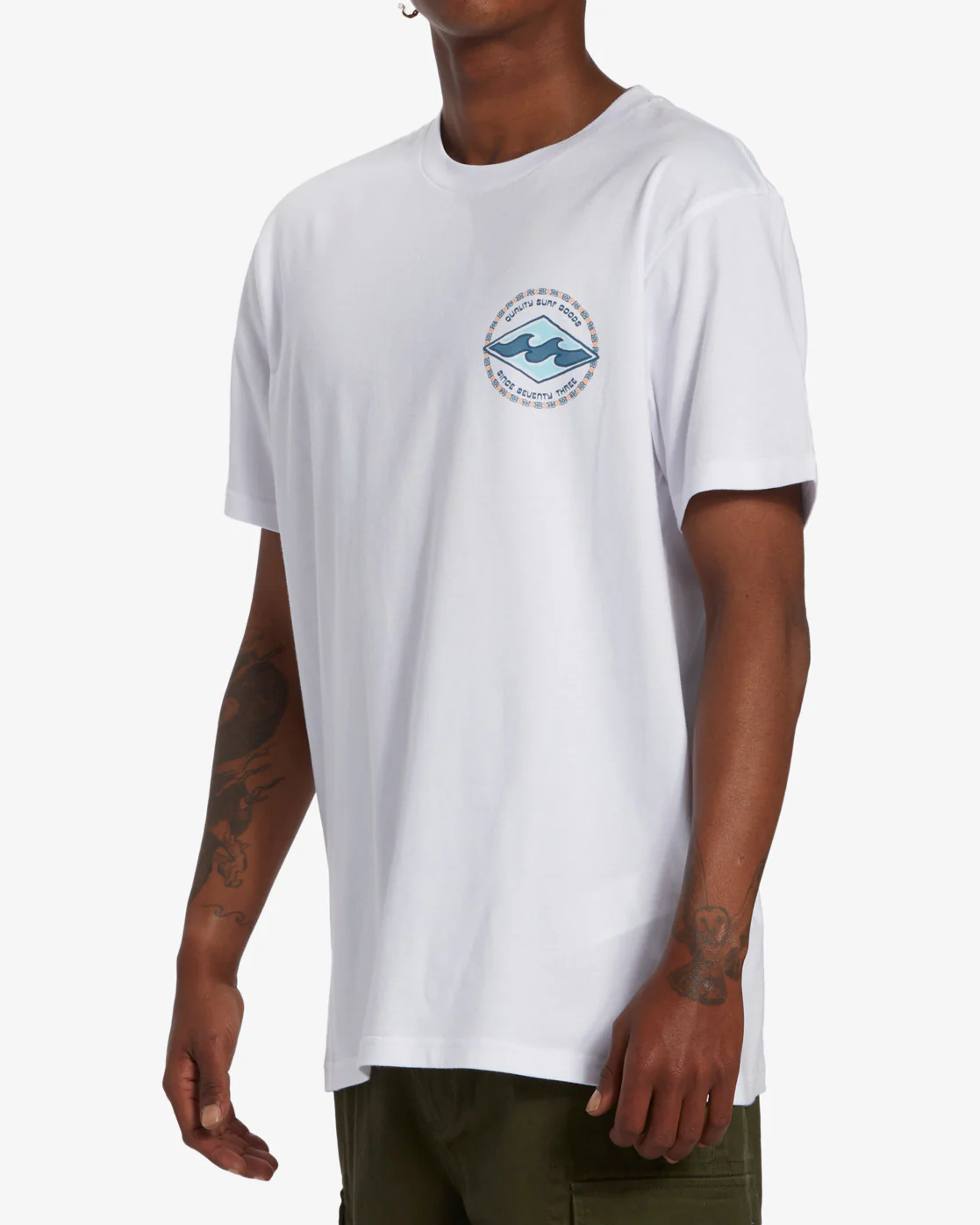 Billabong Rotor Diamond Short Sleeve T-Shirt - White -Biliabong Outlet