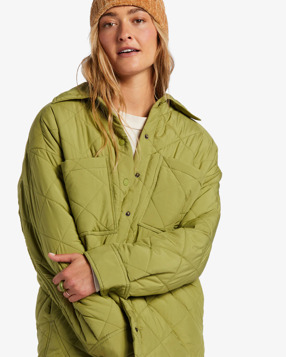 Billabong Transport Shacket Snap Front Overshirt - Green Eyes -Biliabong Outlet