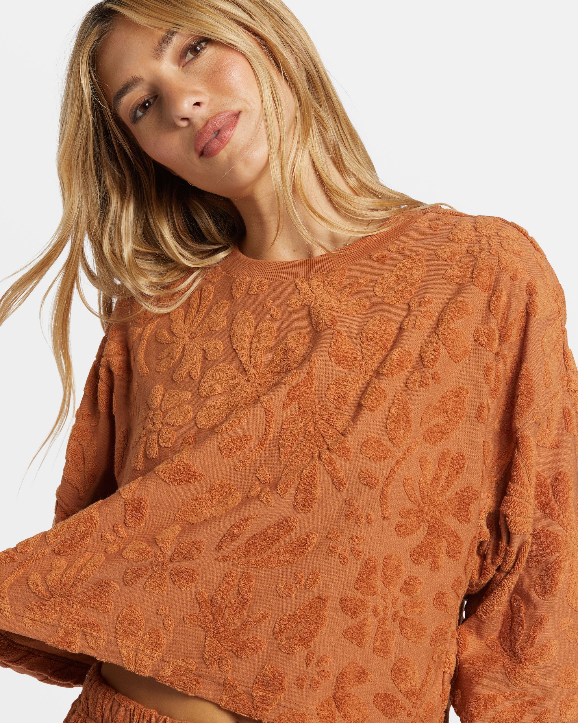 Billabong Loosen Up Crew Neck Sweatshirt - Toffee -Biliabong Outlet