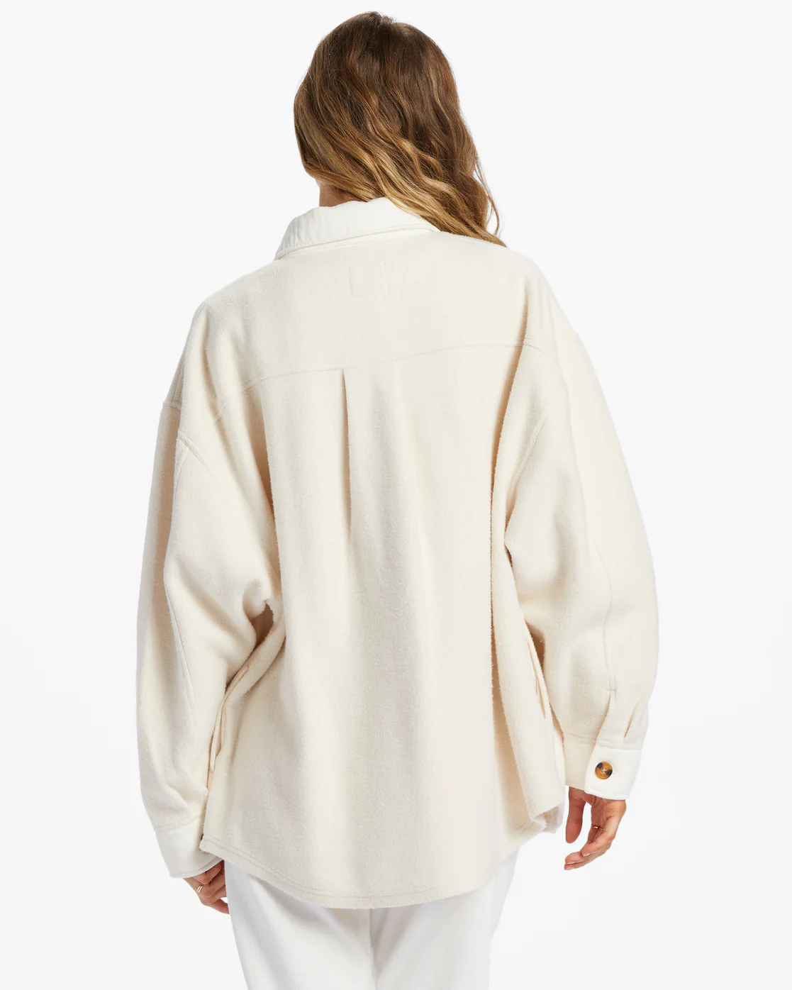 Billabong Anytime Shacket Oversized Button-Through Jacket - White Cap -Biliabong Outlet