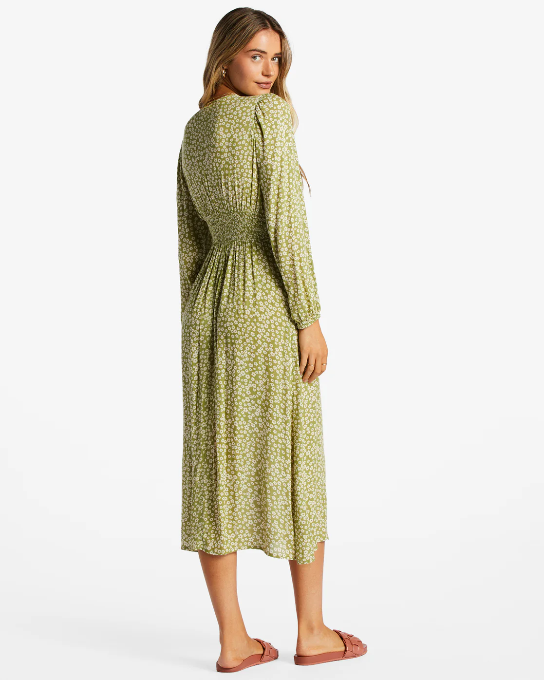 Billabong Cool Nights Midi Dress - Green Eyes -Biliabong Outlet