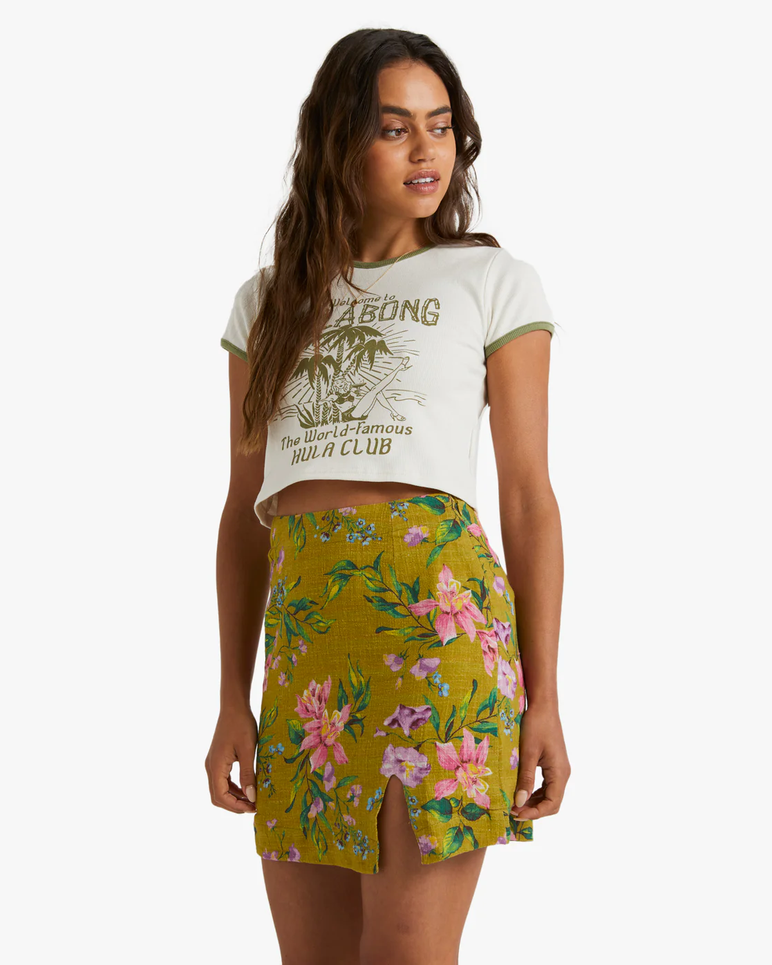 Billabong On Vacay Baby Tee T-Shirt - Salt Crystal -Biliabong Outlet