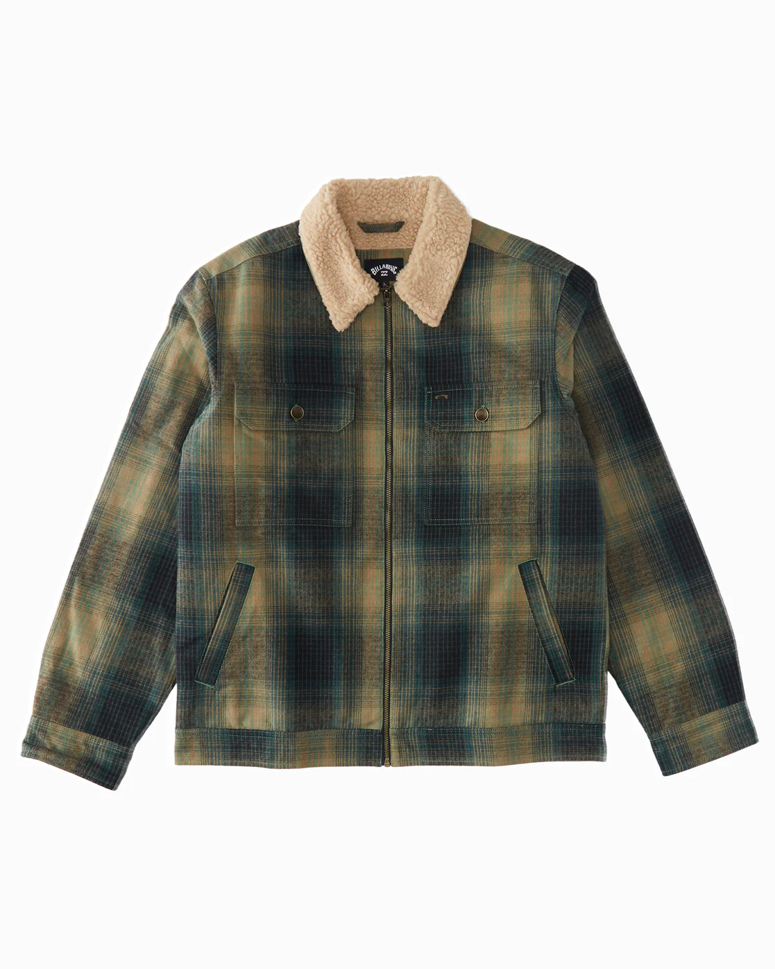 Billabong Barlow Sherpa Lined Jacket - Dark Forest -Biliabong Outlet