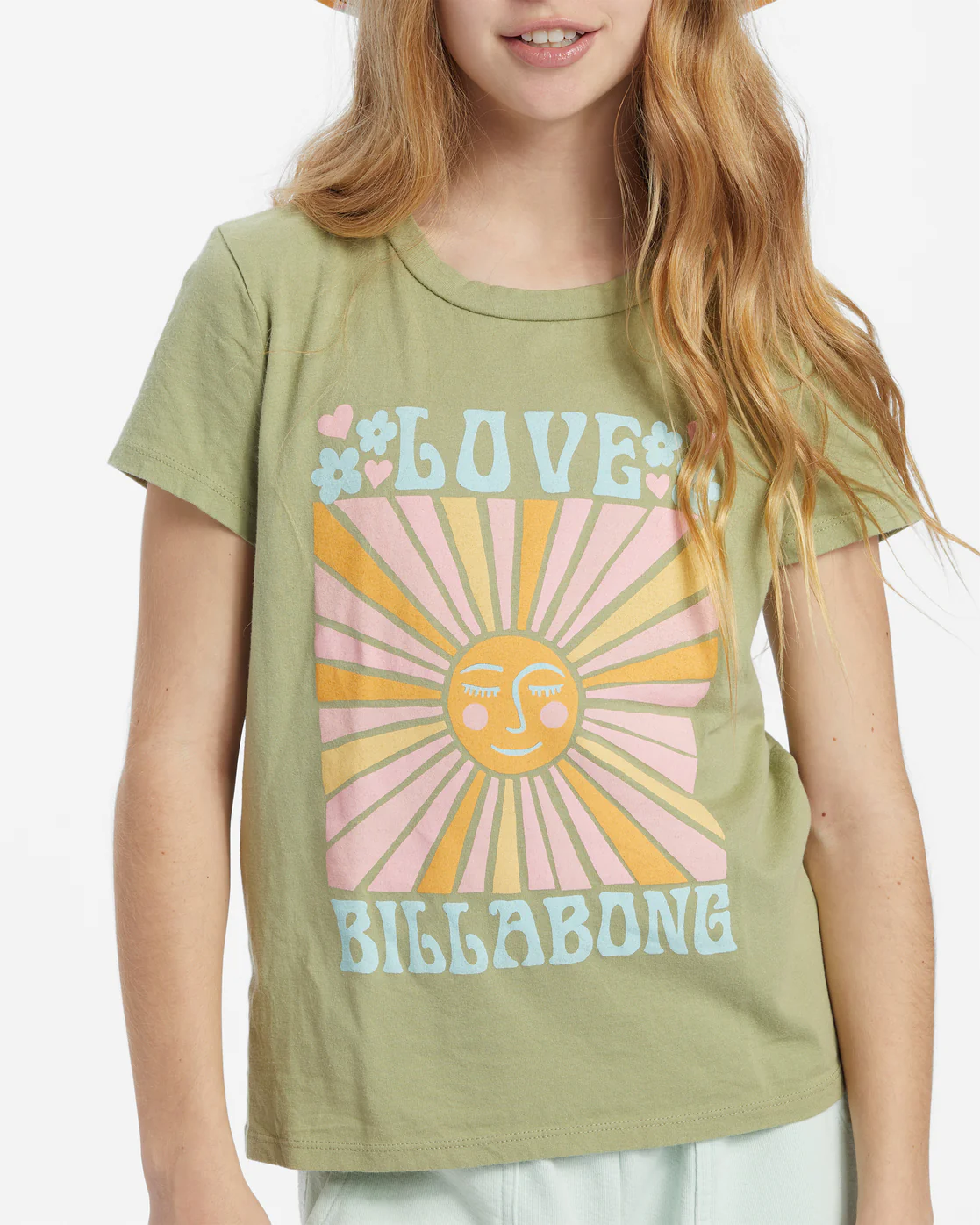 Billabong Girls Love Shine T-Shirt - Avocado -Biliabong Outlet