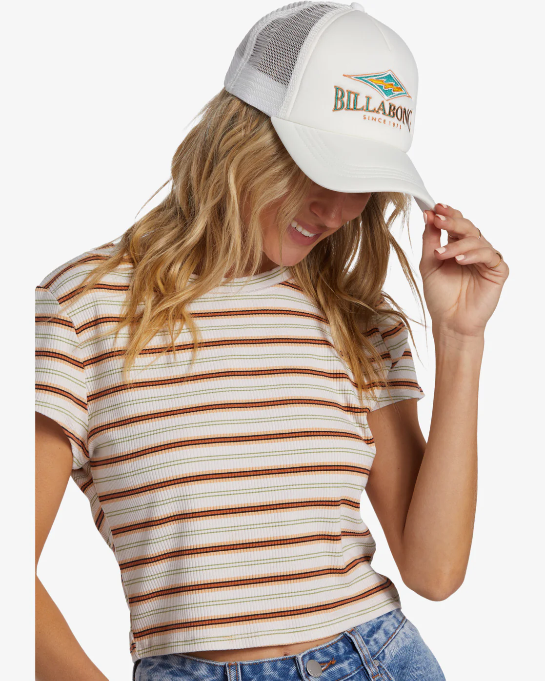 Billabong Across Waves Trucker Hat - Salt Crystal 2 -Biliabong Outlet
