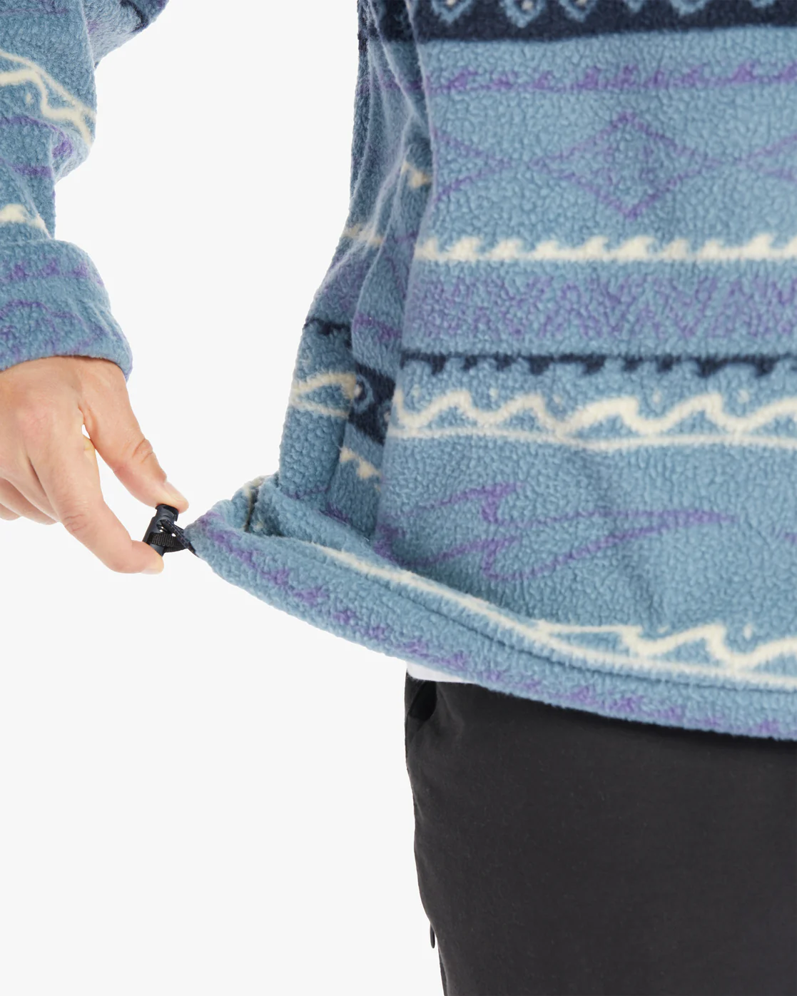 Billabong Boundary Half-Zip Mock Neck Fleece - Washed Blue -Biliabong Outlet