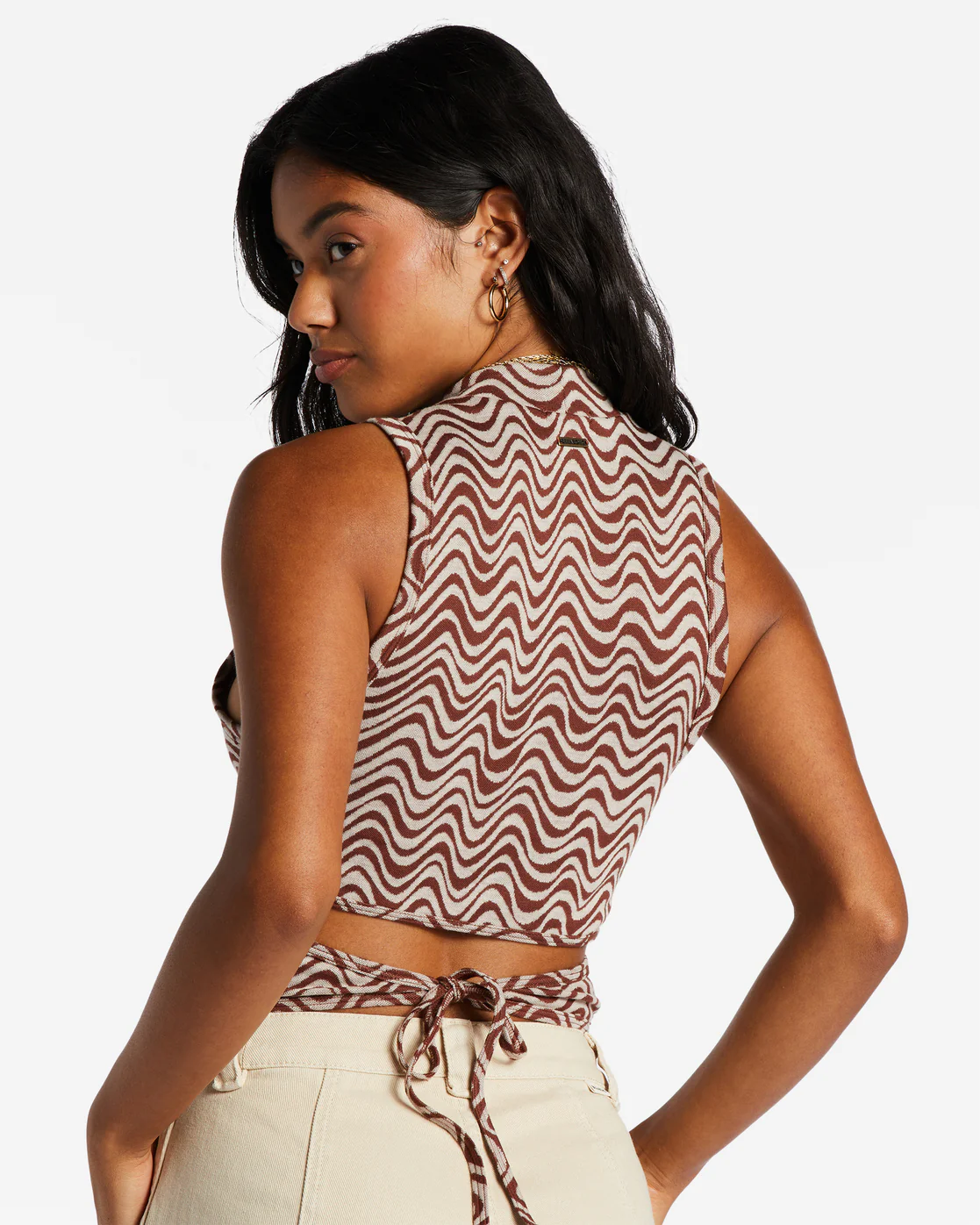 Billabong Wavey Babe Knitted Tank Top - Mocha -Biliabong Outlet