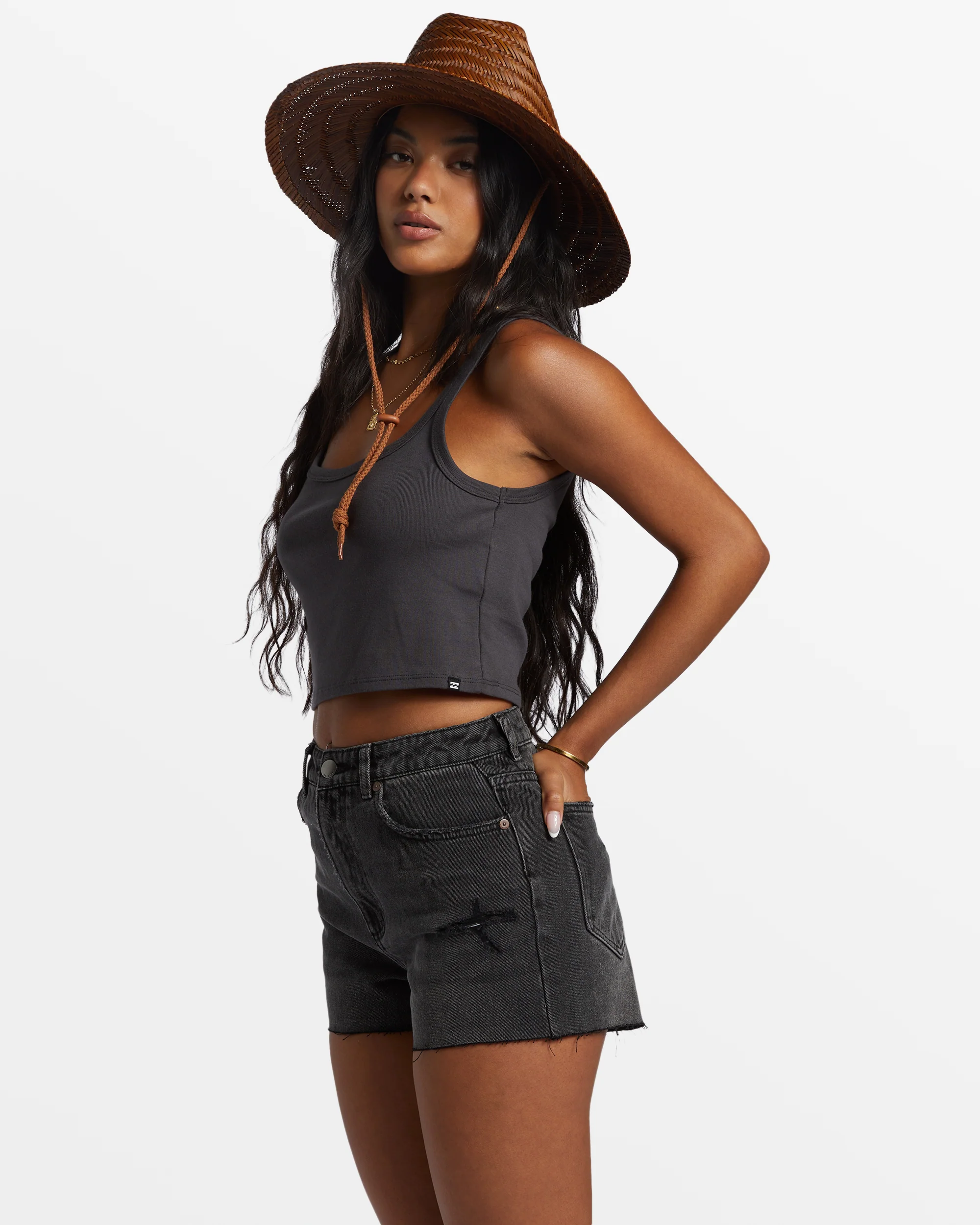 Billabong High Tides Short Denim Shorts - Fade To Black -Biliabong Outlet