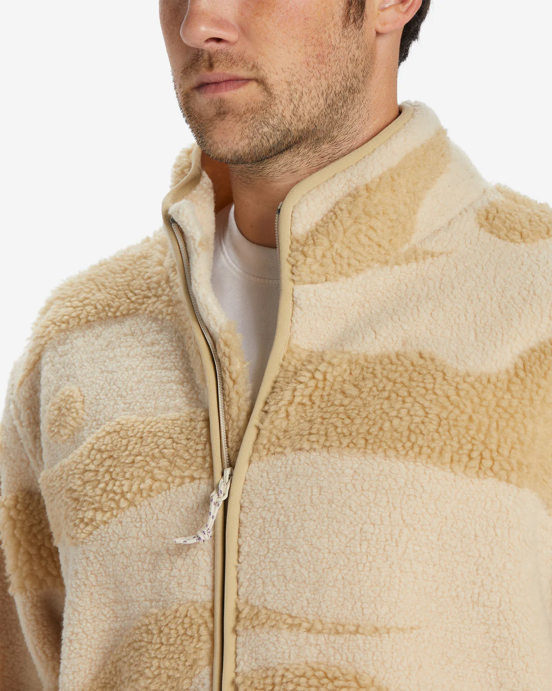 Billabong Boundary Switchback Zip-Up Sherpa Fleece - Chino -Biliabong Outlet