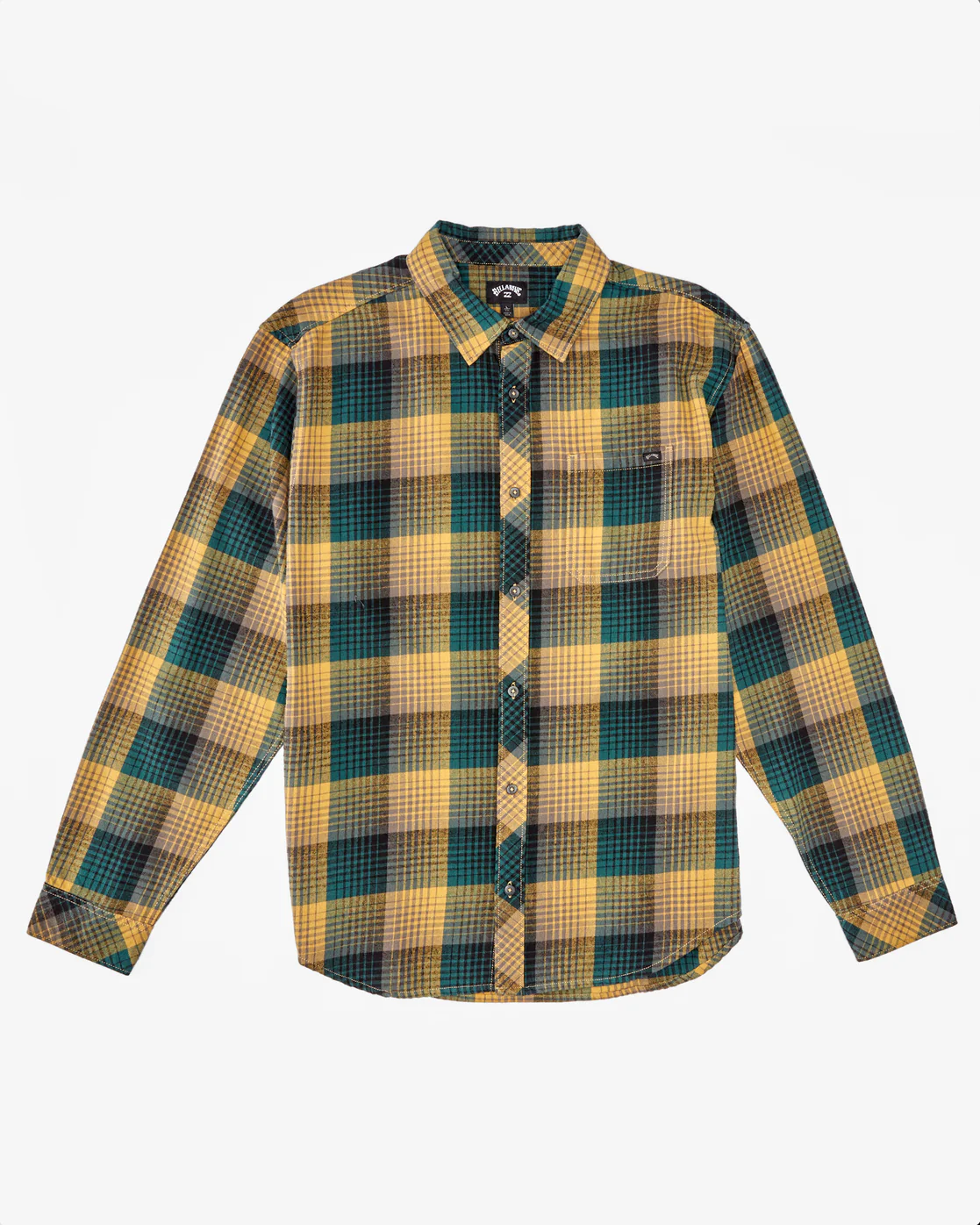 Billabong Coastline Flannel Long Sleeve Shirt - Gold -Biliabong Outlet