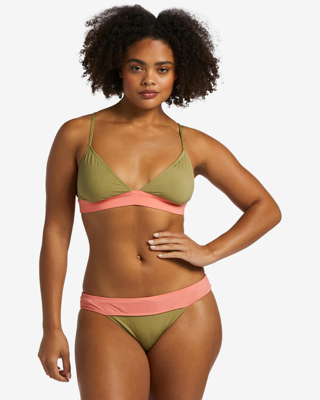 Billabong A/Div Banded Triangle Upf 50 Bikini Top - Cedar -Biliabong Outlet
