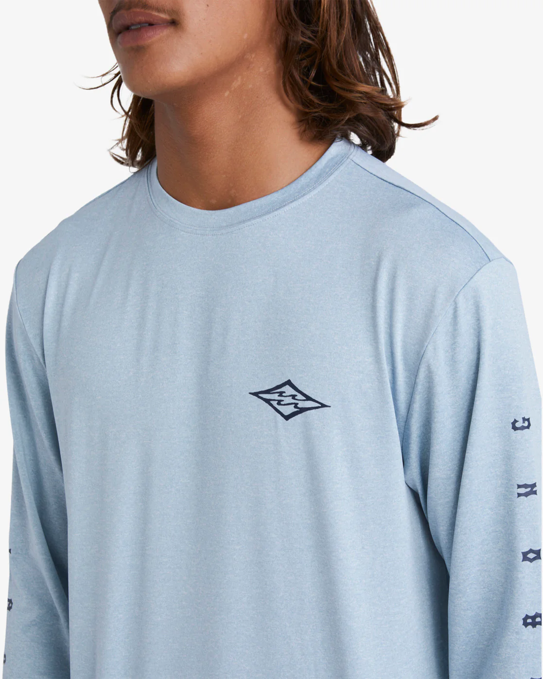 Billabong Unity Loose Fit Long Sleeve Surf Tee - Smoke Blue Heather -Biliabong Outlet