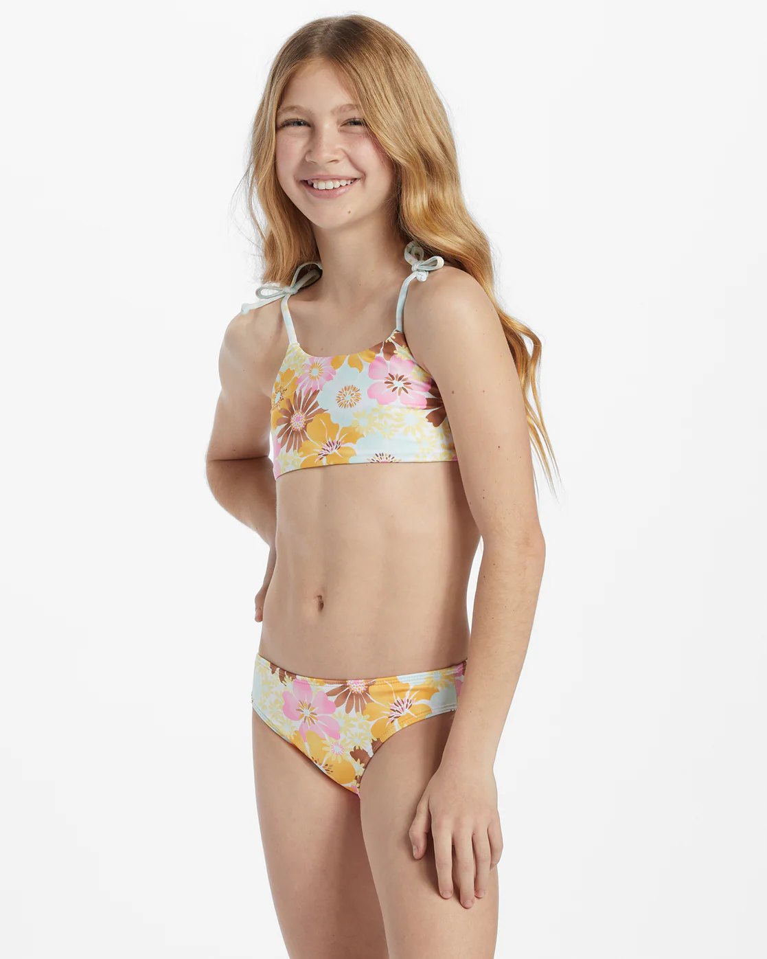Billabong Girls Flower Power Rev Mini Crop Rashguard Swim Set - Multi -Biliabong Outlet