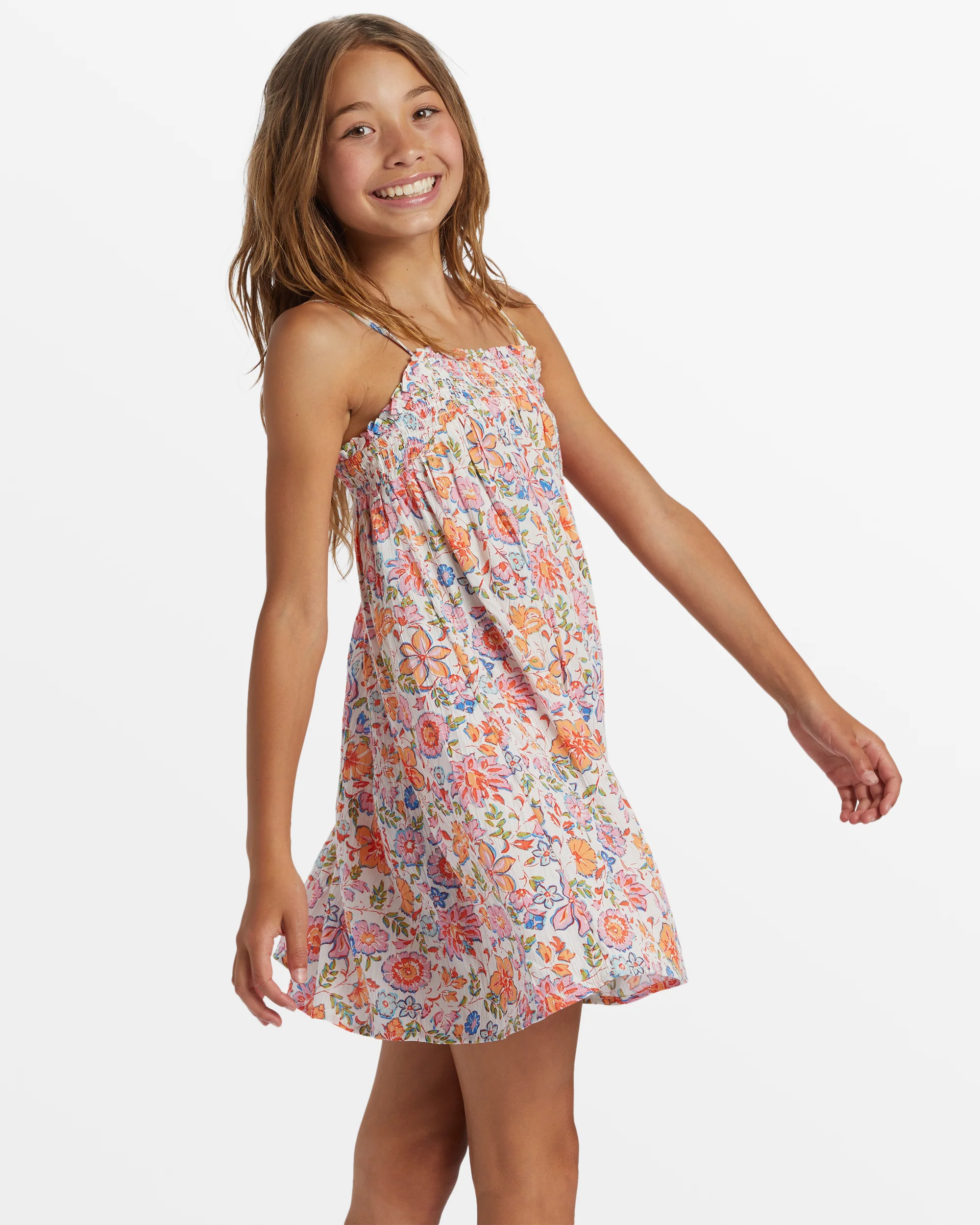 Billabong Girl's Sunshine Fun Flowy Mini Dress - Pink Dream -Biliabong Outlet