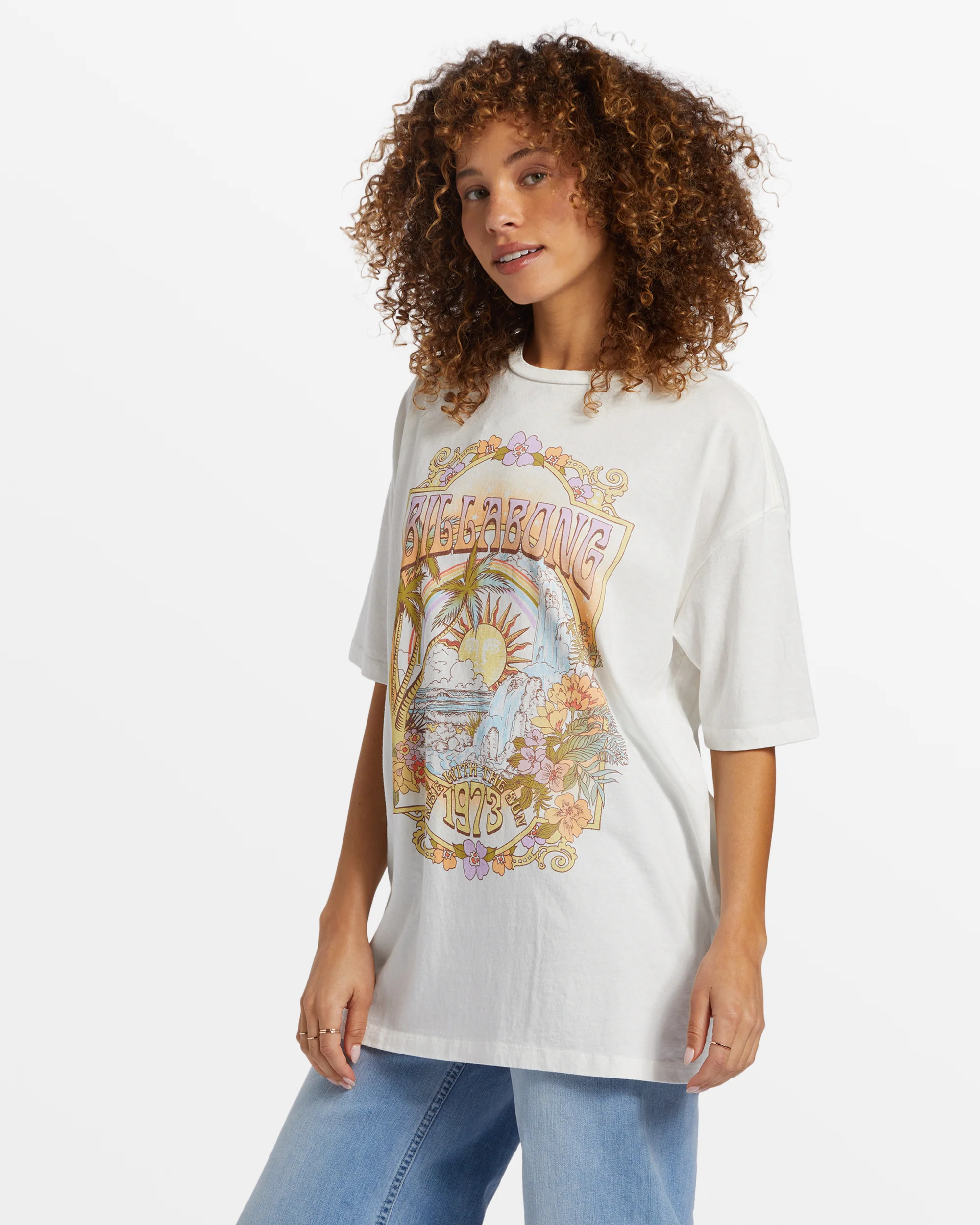 Billabong Golden Hour Oversized T-Shirt - Salt Crystal -Biliabong Outlet