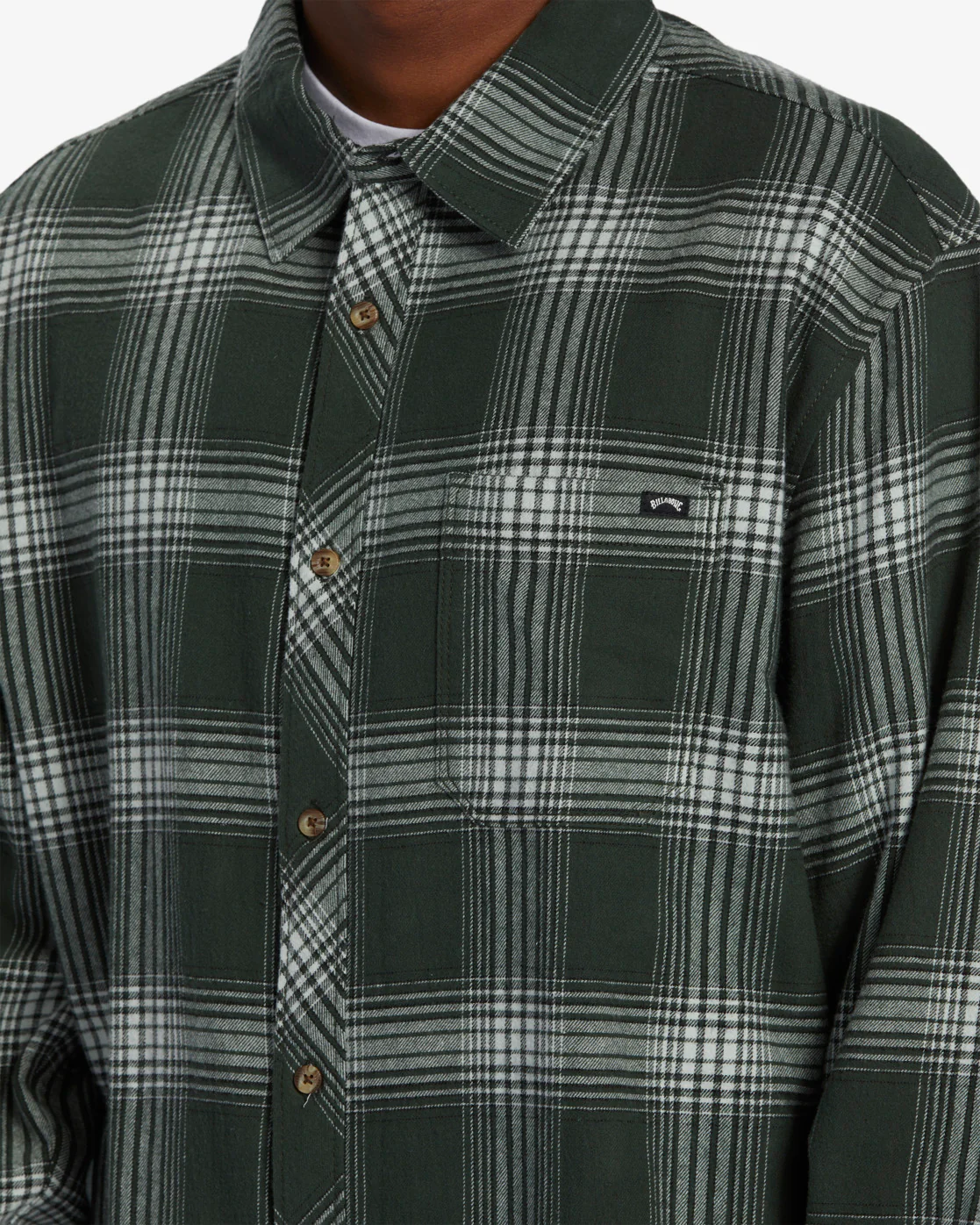 Billabong Coastline Flannel Long Sleeve Shirt - Dusty Forest -Biliabong Outlet