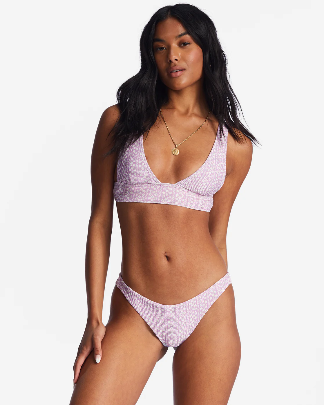 Billabong Covered In Love Tanlines Tanga Bikini Bottoms - Lilac Dream -Biliabong Outlet