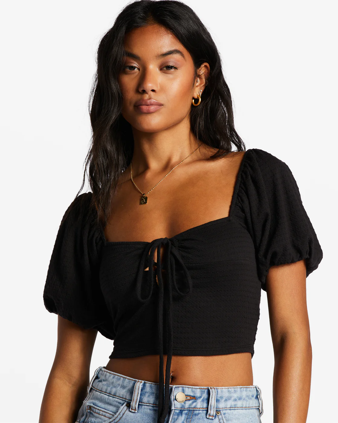 Billabong Love Again Halter Top - Black Pebble -Biliabong Outlet